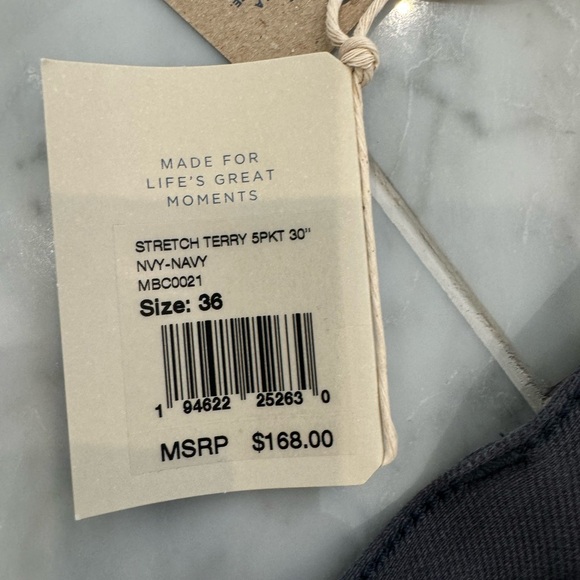 NWT Faherty Mens Pants Size 36x30 - Picture 8 of 8